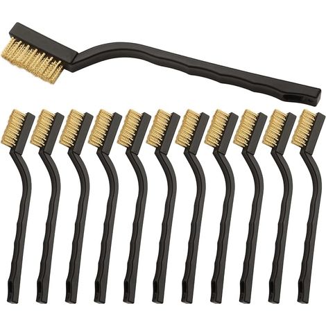 Lot de 12 petites brosses en laiton très résistantes pour enlever la rouille et la peinture à la maison (1/5)