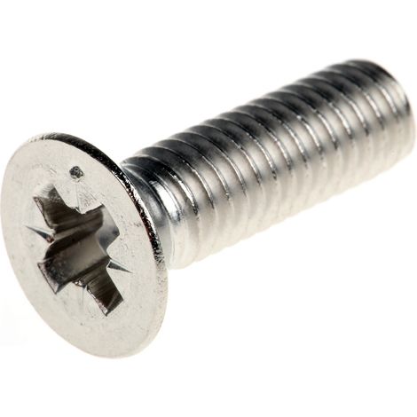 Vis à métaux RS PRO M6 à tête Fraisée Pozidriv en Acier Inoxydable, 20mm ( Prix pour Sachet de 50 )