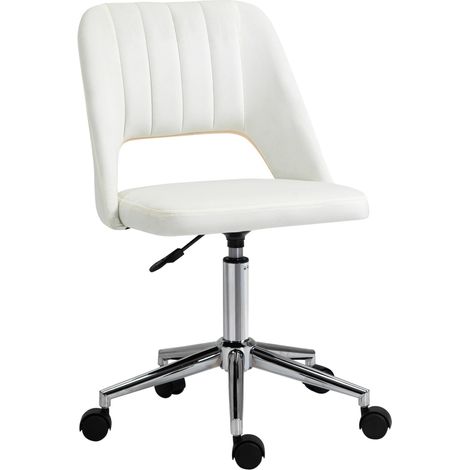 Fauteuil pivotant beige, chaise de bureau réglable en hauteur pour salon et bureau, compacte, ergonomique et moderne