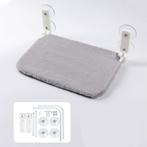 Hamac de fenêtre pour chat, lit de fenêtre pour chat, 52 x 30 cm, pliable, avec cadre métallique robuste et 4 ventouses renforcées améliorées pour une fixation optimale, convient à toutes les saisons (1/3)