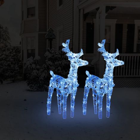 vidaXL Christmas Reindeers 2 pcs Blue 80 LEDs Acrylic (1/5)