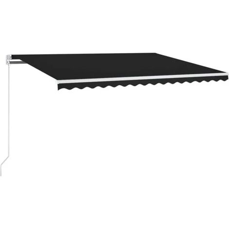 Store banne manuel rétractable 400 x 350 cm, gris anthracite (1/5)