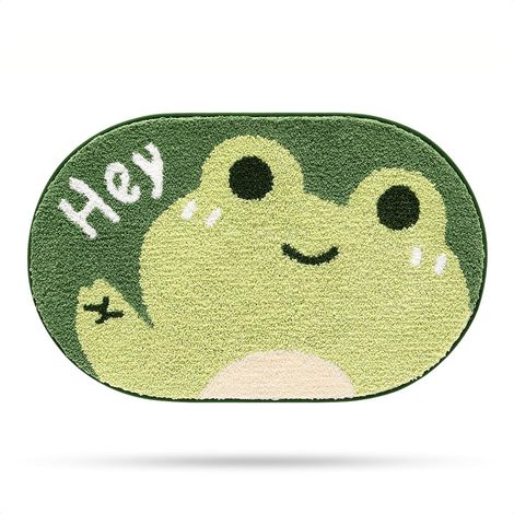 Tapis de bain mignon en forme de grenouille, tapis de bain extra doux et absorbant, tapis de bain antidérapant et confortable pour la salle de bain, tapis pour baignoire, douche, salle de bain