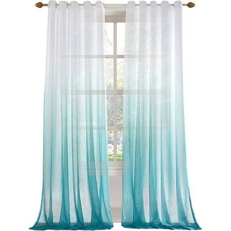 Traitement de Fenêtre en Panneau de Rideau - Tissu Dégradé Translucide - pour Salon ou Chambre à Coucher (1/5)