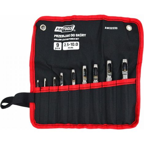 Perforadoras de cuero AWTOOLS 9 piezas