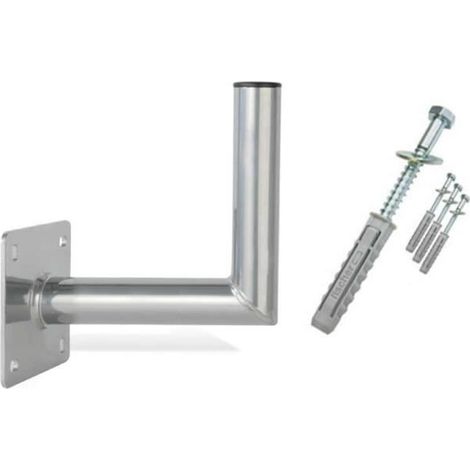 Support mural PREMIUMX 25 cm en aluminium certifié TÜV pour montage mural Montage pour bol, miroirs, antenne SAT TOP + Jeu de vis