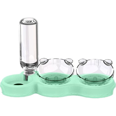 Gamelles surélevées inclinées à 15° en plastique pour chats, bouteille d'eau automatique, distributeurs de nourriture et d'eau pour animaux de compagnie domestiques (1/5)