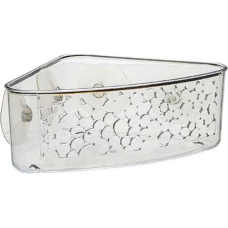 Panier de Douche Ventouse "Galet" 23cm Transparent (1/2)