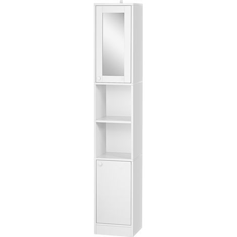 Meuble colonne de salle de bain armoire haute placard de rangement avec étagère réglable - 30 x 28 x 170 cm - blanc (1/5)