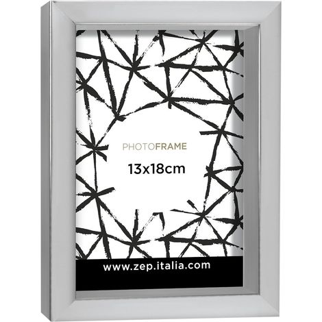 Cadre Photo Bois 20x30 cm Argent Résine Verre Gris 32, 7x22, 6x3 cm