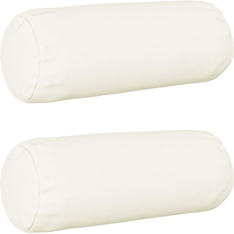 vidaXL Cushion Cover 2 pcs HEERLEN White 脴 15 x 40 cm Fabric (1/5)