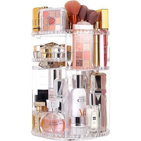 Organisateur Maquillage Rotatif 360° Rangement Cosmétique pour Rouge à Lèvres, Boîte de Maquillage Présentoir Cosmétique de (1/4)