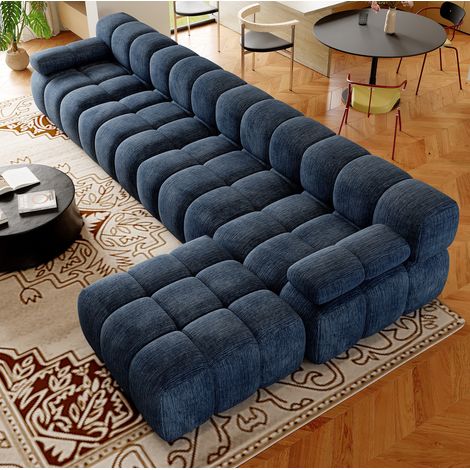 Divano letto 200x76 cm in velluto a coste grigio scuro, letto aggiuntivo - CHICFURN (1/5)