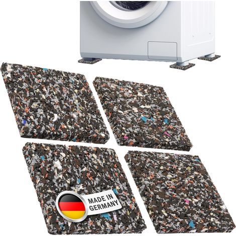 4x Schwingungsdämpferpads Waschmaschine 10x10x1cm Schwarz (1/4)