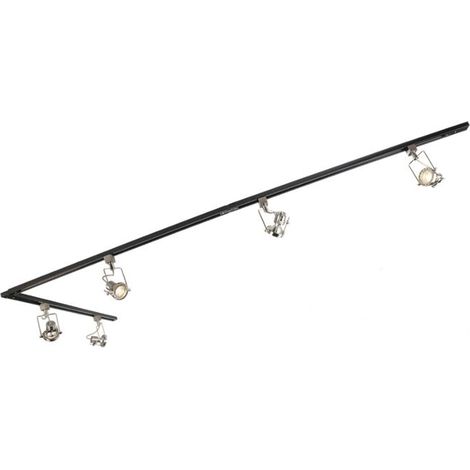 QAZQA Modern Track Lighting System with 5 Spotlights Steel