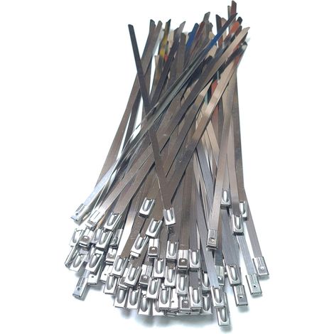 Lot de 10 serre-câbles en acier inoxydable 304 - 200 mm x 8 mm (1/4)