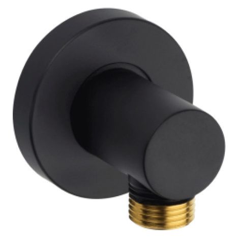 Prise d'eau murale Zen en laiton avec plaque murale noir mat BLACK & WHITE - BOSSINI V00228073 (1/2)