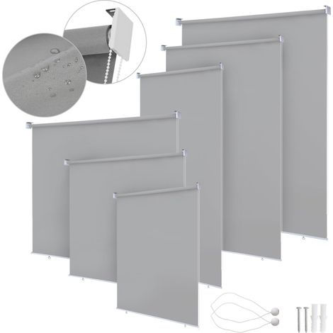 Tenda verticale Tenda da esterno per balcone Tenda a rullo Protezione solare - Schermo retrattile da esterno - 100x240CM Grigio