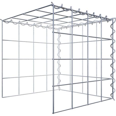 Gabiondeco - Gabion - Element de prolongation en hauteur et en longueur 40 cm x 40 cm x 40 cm (L x H x P). maille 10 x 10 cm. Spirale. Attention il manque deux gril... (1/5)
