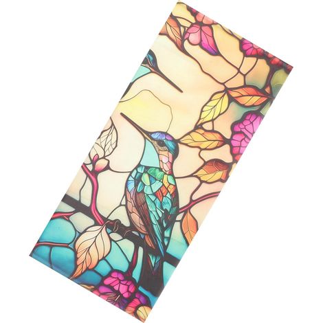 Film Statique pour Fenêtres Décoratif en PVC Motif Fleurs et Oiseaux Réutilisable Protection Vie Privée pour Chambres et Hôtels (1/5)