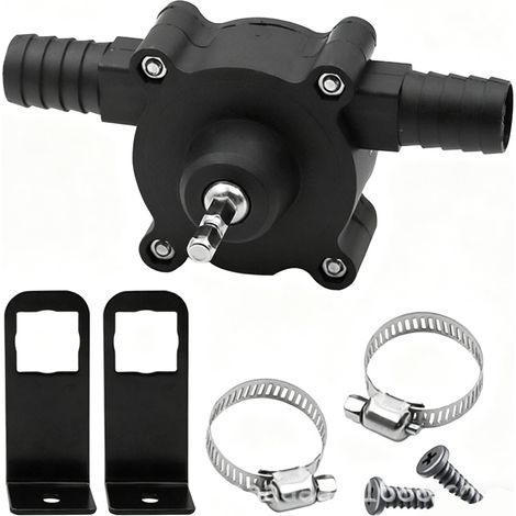 Pompe à eau portable à entraînement par perceuse électrique, pompe centrifuge auto-amorçante, mini pompe à eau pour perceuse manuelle, adaptée au transfert d'eau, d'huile et de liquides. (1/5)