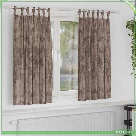 Rideaux en velours - FAFEISY - 4107739 - Cappuccino - 175 x 140 cm - Occultant (1/5)