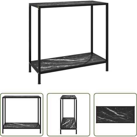 Beistelltisch - Konsolentisch Schwarz 80x35x75 cm Hartglas (1/5)