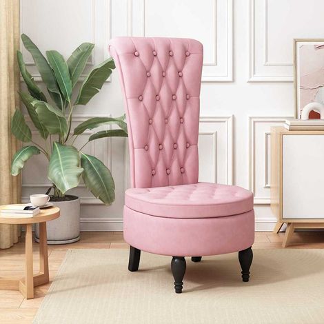 vidaXL SediaAltaconSchienale Rosa 56,5 x 70 x 110 cm Velluto (1/5)