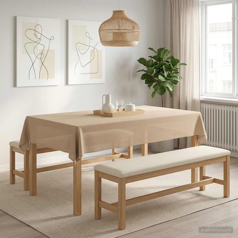 vidaXL Table Cloth 5 pcs Rectangular Beige 140 x 220 cm (1/5)