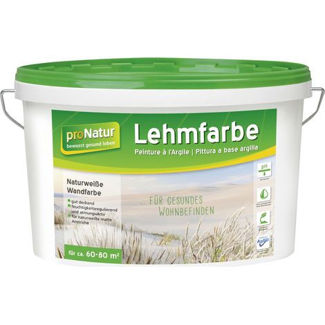 Pronatur Lehmfarbe Naturweiß 10 L weiß Wandfarbe