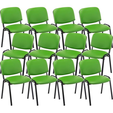 Set 12 Sedie Ufficio Visitatore Ken Imbottite In Similpelle verde