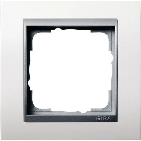 Gira Telaio di copertura 1f Anello interm. F Alluminio Gira Event Bianco puro m [021171], 0211 71
