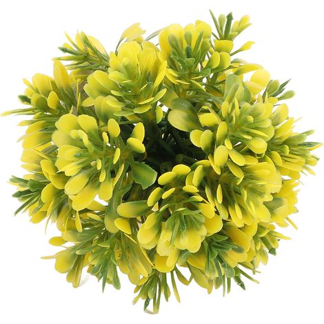 Boule d'herbe artificielle pour aquarium, couleur inaltérable, en plastique jaune, pour l'aménagement paysager de votre aquarium. (1/5)