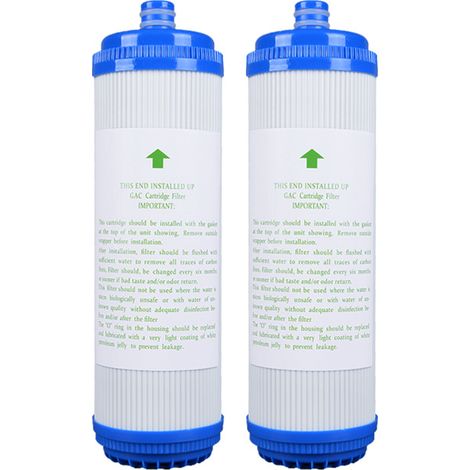 Bougie filtrante UDF-10A en charbon actif granulé, 10 pouces (254 mm), porosité 5 microns, lot de 2 cartouches de filtration pour eau, purificateur domestique (1/5)