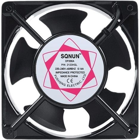 Ventilateur axial haute température 120 x 120 x 38 mm – Pales en métal silencieuses – Optimise circulation air chaud – Compatible poêles et chaudières (1/5)