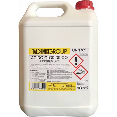 4 x ACIDO MURIATICO PURO AL 33 DA 5 L