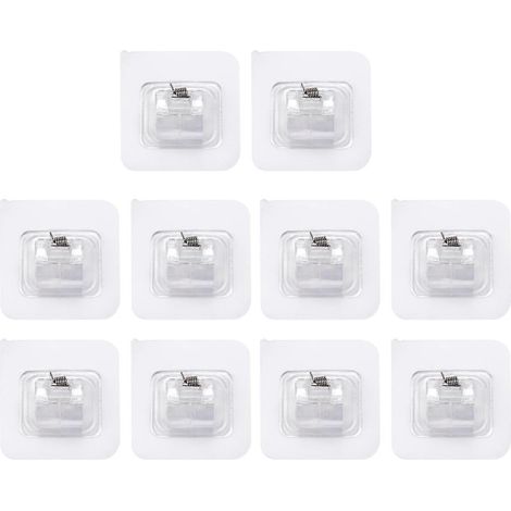 10 supports de tringle à rideaux auto-adhésifs, sans perçage ni clous, réglables.