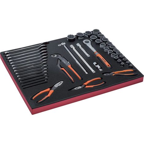 Set di attrezzi Bahco fit&go 3/3 47 pezzi vassoio schiuma ergonomico