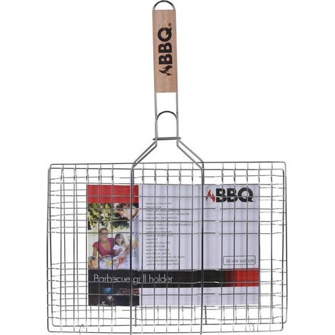 PARRILLA DOBLE MANGO MADERA 34x24 CM (1/2)