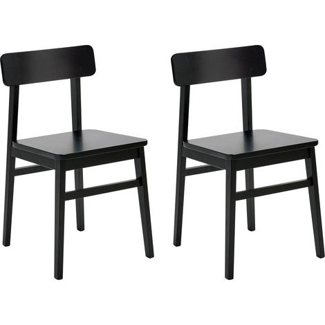 Esszimmerstuhl 2er Set GORRE Holz Schwarz