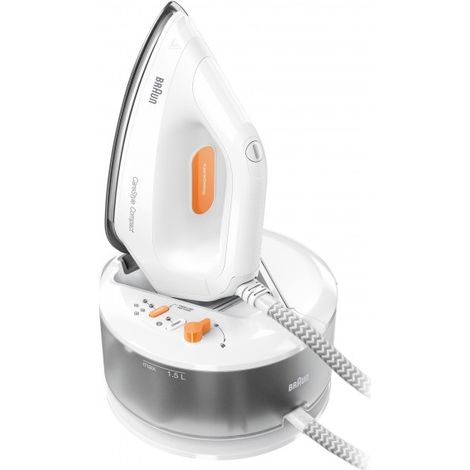 Braun Centro de Planchado IS2132WH 2.400 W. Suela Deslizante. Deposito 1.5L. Anti-goteo Digital. Color Blanco (1/4)