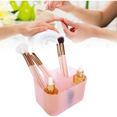 Boîte de Rangement pour Outils de Manucure avec 6 Compartiments - Coffret de Nail Art Rose Organisateur (1/5)
