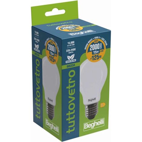 Lampadina a Led Tuttovetro Goccia 15W E27 3K Luce Calda (1/2)