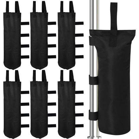 Lot de 6 sacs de sable pour pavillon - À remplir - En Oxford 600D épais - Lestage - Double couture - Pour tonnelle, tente, parasol (1/5)