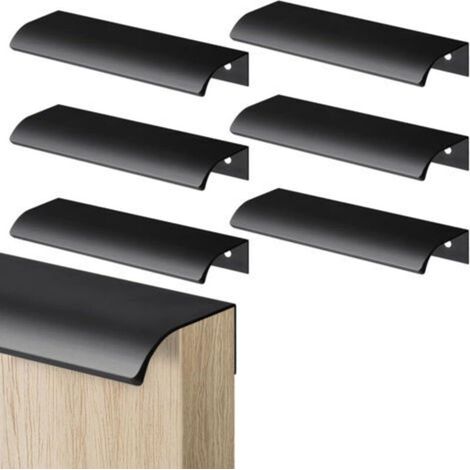 6 Stück Schrankgriffe, Unsichtbare Möbelgriffe für Schubladen, Verdeckte Türgriffe, Einlassgriff für Schubladen und Schranktüren, Kommode, Lochabstand-96mm