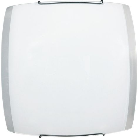 Plafoniera 1xE27 Ganci Cromo Vetro Lastra Bianco-Trasparente E-Energy Venere (1/2)