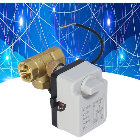 Vanne à bille DN20 à trois voies, manuelle/automatique, à trois fils et deux commandes, 220 V CA (1/5)