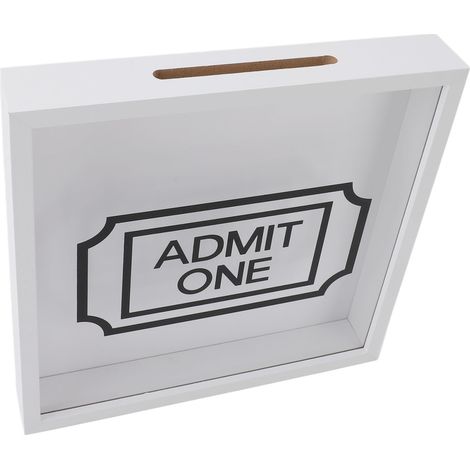 Travel Adventure Archive Shadow Box 29CM Affichage de stockage Blanc Chargement par le haut avec fente pour photo (1/5)