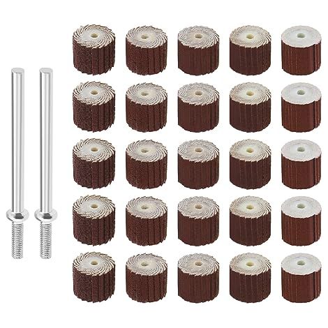 25pcs Roue à Lamelles Papier Abrasif Disque de Ponçage Papier Abrasif Roue à Lamelles Disque Outil de Polissage Accessoires pour Moulin à Vent Suspendu (1/5)