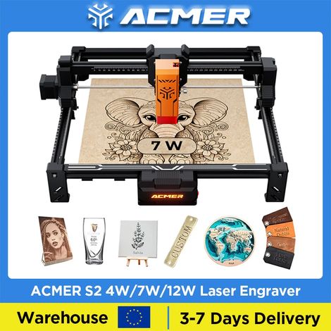 Graveur Laser, Fonctionnement Silencieux, Compatibilité avec Divers Matériaux, S2 12W (1/5)